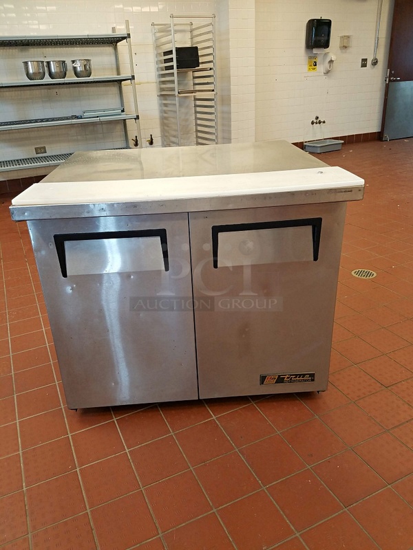 Two Door True Undercounter Refrigerator on Casters, 115v 1ph, Tested & Working!