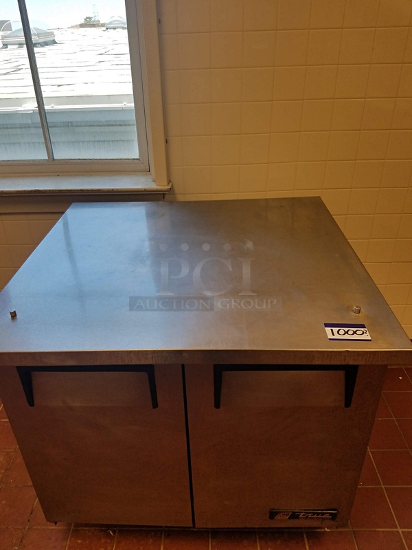 True TUC-36 Stainless Steel Double Door Undercounter Refrigerator on Casters, 115v 1ph, Tested & Working needs freon