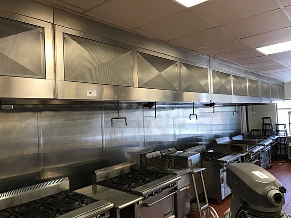 Caddy Stainless Steel Type 2 Kitchen Grease Hood, Complete Package Includes Fire Suppression System, Exhaust & Return Fans & Intelli-Hood Management System, Tested & Working! *removal required*
