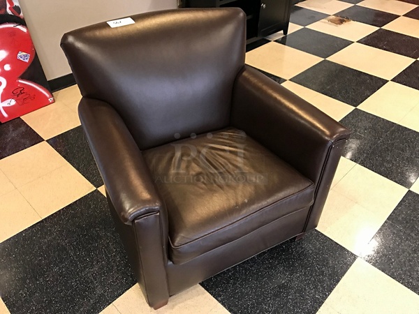 Two Leather Lounge Chairs
