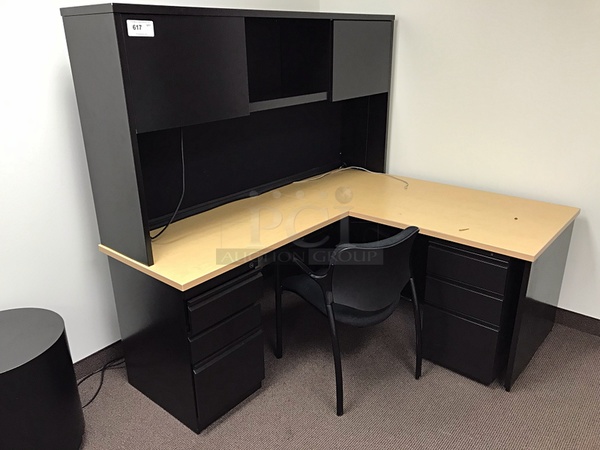 Herman Miller Corner Desk w/ Overhead Storage & Task Chair