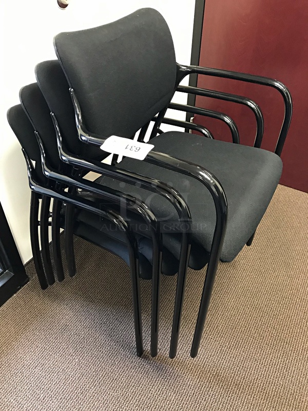 Four Black Stackable Herman Miller Task Chairs