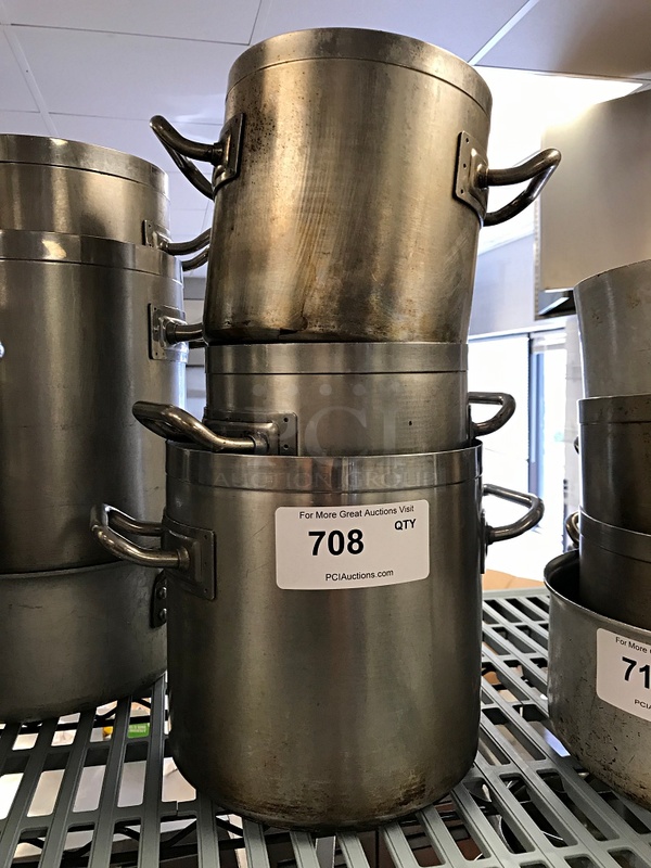 Three Assorted Piazza Stainless Steel Stock Pots