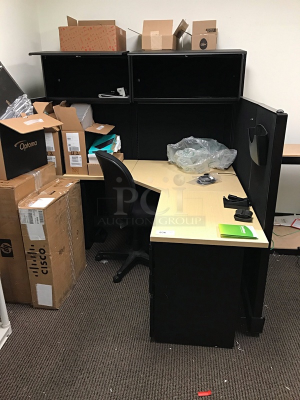 Herman Miller Corner Desk w/ Overhead Storage & Task Chair