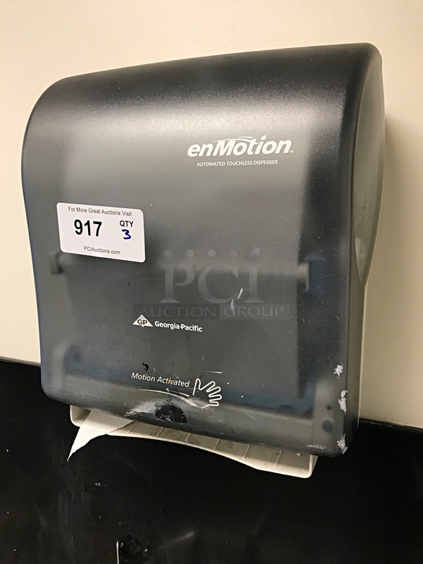 Three enMotion Motion Activated Roll Paper Towel Dispensers