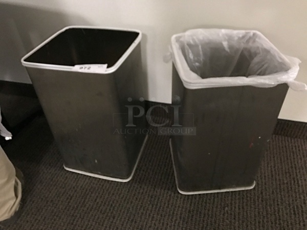 Two Metal Trash Cans