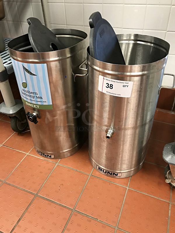 Two Bunn Ice Tea Dispensers w/ Lids