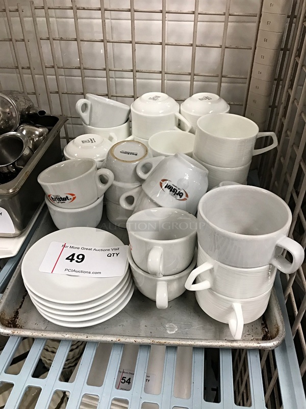 Assorted Porcelain Coffee Cups & Saucers