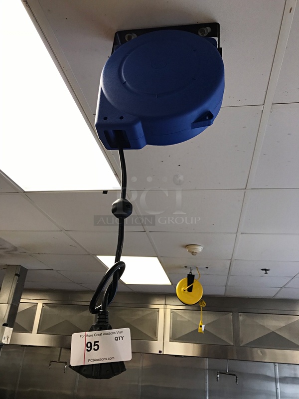 Three Ceiling Mounted 40' Power Cord Reel