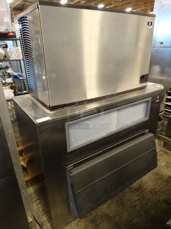 2 GORGEOUS! Items; 2015 Manitowoc Model IY1805W-261 Stainless Steel Commercial Ice Machine Head on Manitowoc Model F1325 Stainless Steel Commercial Ice Machine Bin. 208-230 Volts, 1 Phase. 60x36x78. 2 Times Your Bid! Makes One Unit - Image 1 of 10