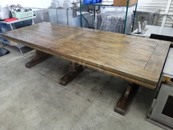 Wooden Table w/ 3 Legs. Comes Disassembled. 108x42x32 - Image 1 of 5