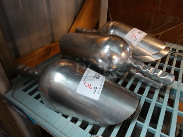 2 Metal Ice Scoops. 15x5.5x4. 2 Times Your Bid!