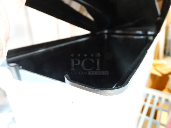 Poly Clear Beverage Holder Dispenser w/ Black Stand and Lid. 8x18x12 - Image 4 of 4