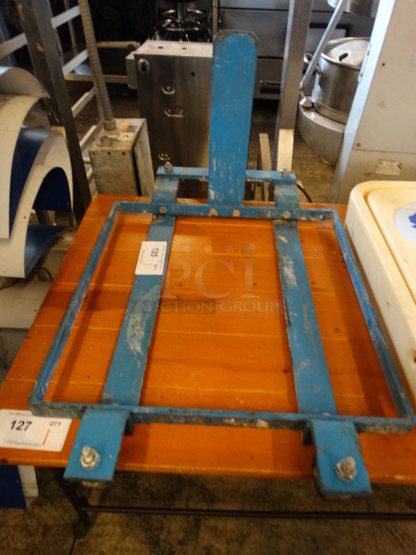 Metal Blue Dolly on Casters. 19x28x16 - Image 1 of 4