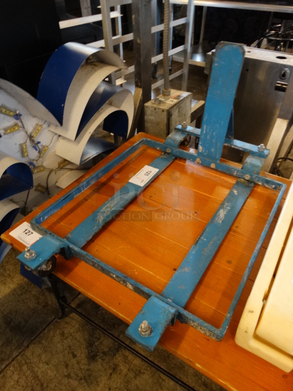 Metal Blue Dolly on Casters. 19x28x16 - Image 2 of 4