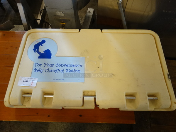 White Poly Wall Mount Diaper Changing Station. 35x20x4 - Image 1 of 6