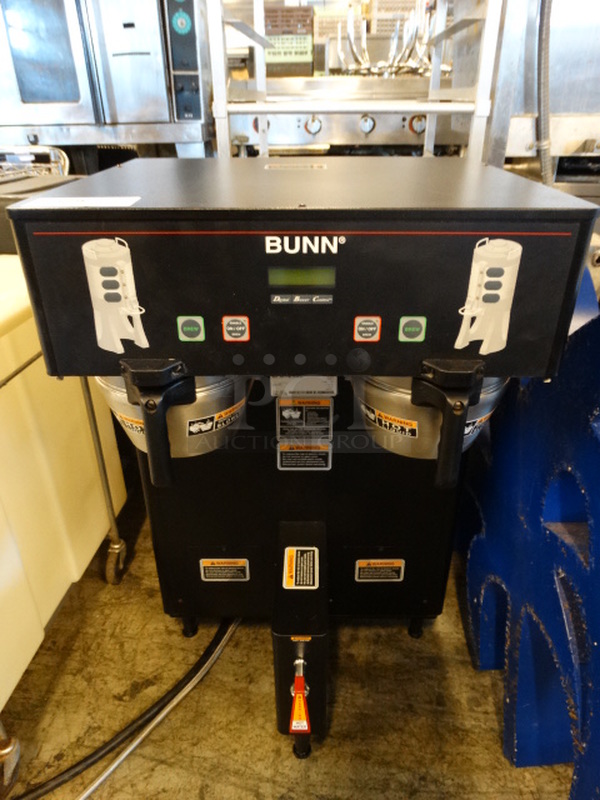 WOW! 2013 Bunn Model DUAL TF DBC Stainless Steel Commercial Countertop Dual Coffee Machine w/ Hot Water Dispenser and 2 Metal Brew Baskets. 22x22x36