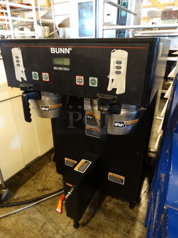 WOW! 2013 Bunn Model DUAL TF DBC Stainless Steel Commercial Countertop Dual Coffee Machine w/ Hot Water Dispenser and 2 Metal Brew Baskets. 22x22x36 - Image 3 of 7