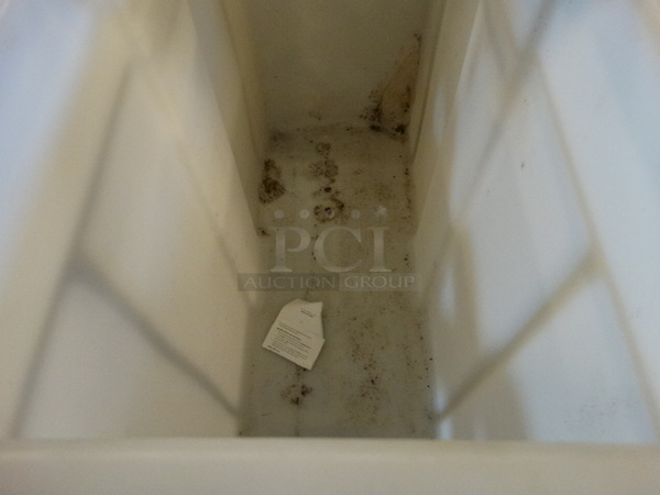 White Poly Ingredient Bin w/ Lid and Metal Frame on Commercial Casters. 15x30x30 - Image 3 of 3