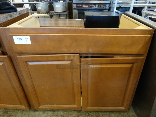 Wood Pattern Cabinet Frame w/ 2 Doors. 37x25x35 - Image 1 of 4