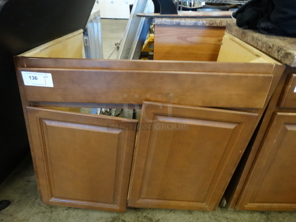 Wood Pattern Cabinet Frame w/ 2 Doors. 37x25x35