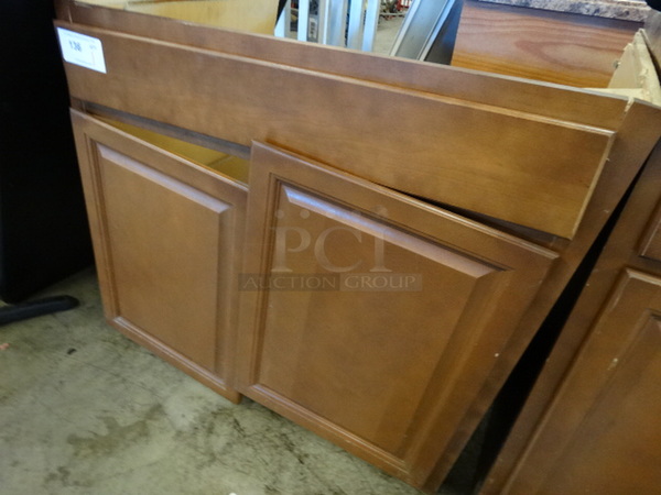 Wood Pattern Cabinet Frame w/ 2 Doors. 37x25x35 - Image 2 of 5