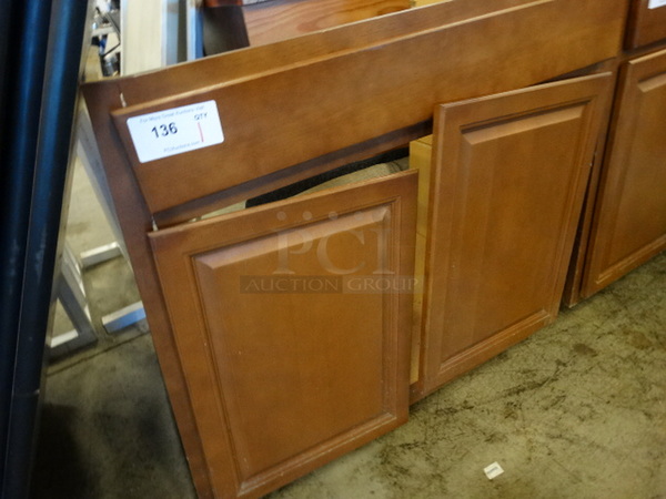 Wood Pattern Cabinet Frame w/ 2 Doors. 37x25x35 - Image 3 of 5