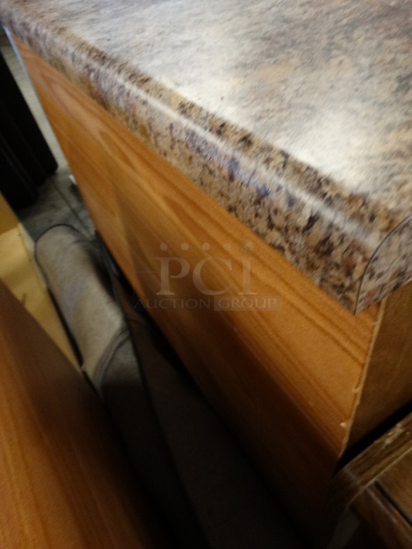 Wood Pattern Cabinet w/ 2 Doors and Countertop. 36x26x37 - Image 7 of 7