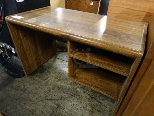 Wood Pattern Desk. 41x23x27 - Image 2 of 4