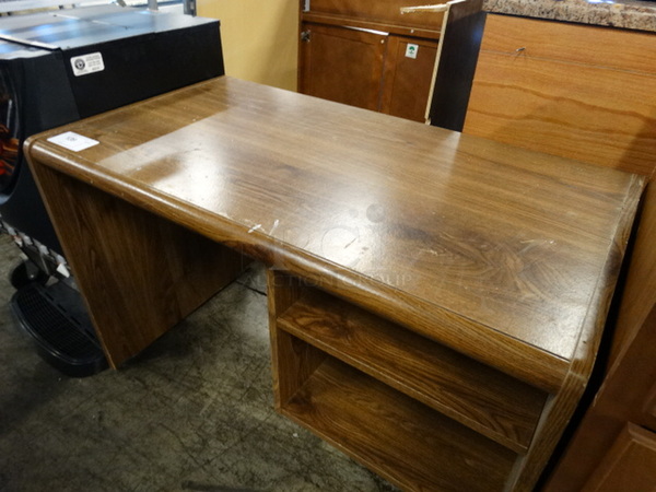 Wood Pattern Desk. 41x23x27 - Image 3 of 4