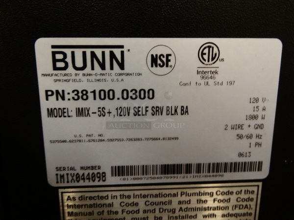 AWESOME! 2013 Bunn Model IMIX-5S Stainless Steel Commercial Countertop Cappuccino Machine. 120 Volts, 1 Phase. 19x25x33 - Image 5 of 7