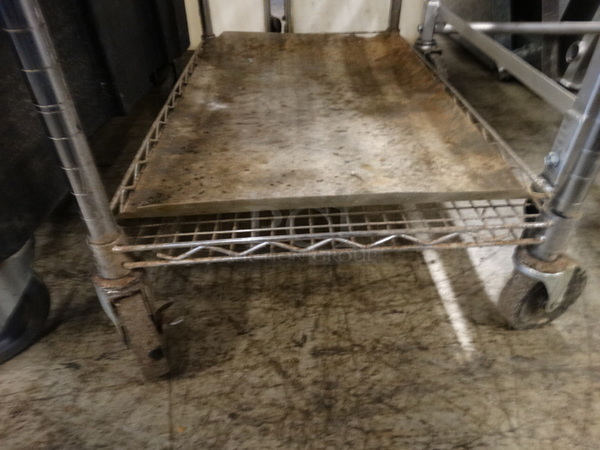 Chrome Finish 3 Tier Cart on Commercial Casters. 34x18x34 - Image 4 of 4
