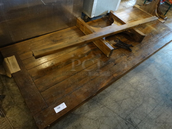 Wooden Table w/ 3 Legs. Comes Disassembled. 108x42x32 - Image 2 of 5