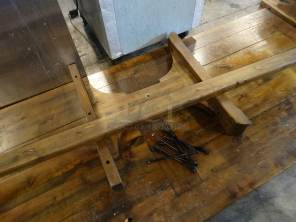 Wooden Table w/ 3 Legs. Comes Disassembled. 108x42x32 - Image 4 of 5
