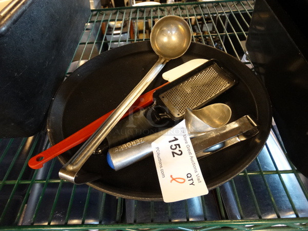 All One Money! Lot of Various Utensils on Serving Tray! - Image 1 of 3