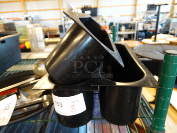 3 Black Poly Bins. 16x5.5x5. 3 Times Your Bid!