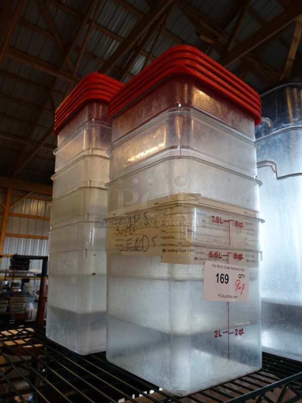 9 Poly Clear Containers w/ 9 Lids. 9x9x9. 9 Times Your Bid! - Image 2 of 3
