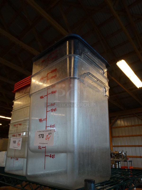 2 Poly Clear Containers w/ 1 Lid. 11.5x11.5x16. 2 Times Your Bid! - Image 2 of 3