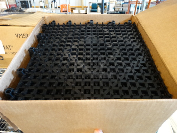 All One Money! Lot of 2 Boxes of Black Bar Mat Pieces! 12x12 - Image 1 of 5