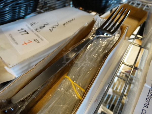24 BRAND NEW IN BOX! Metal Forks. 7.5". 24 Times Your Bid! - Image 1 of 4