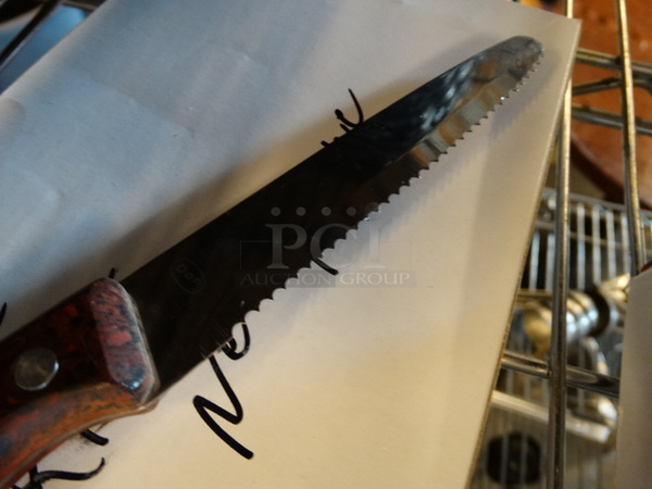 7 BRAND NEW IN BOX! Metal Serrated Knives. 9". 7 Times Your Bid! - Image 2 of 2