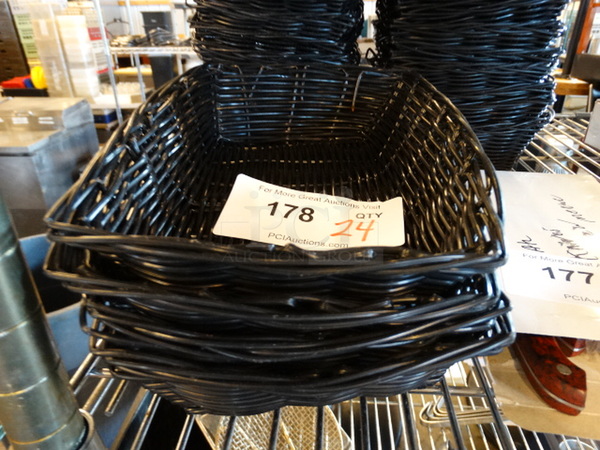 24 Black Bread Baskets. 9.5x7x2.5. 24 Times Your Bid!