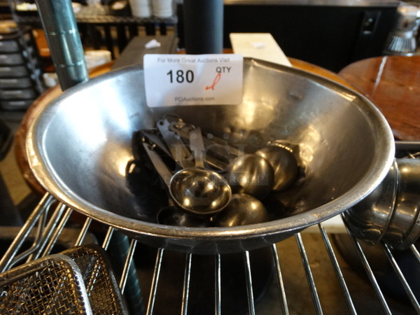 All One Money! Lot of Metal Teaspoons in Metal Bowl! - Image 1 of 4
