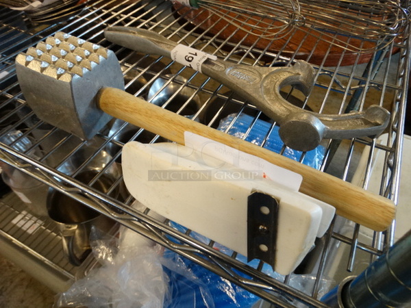 2 Items; Cutting Board Scraper and Meat Tenderizer. 2 Times Your Bid!