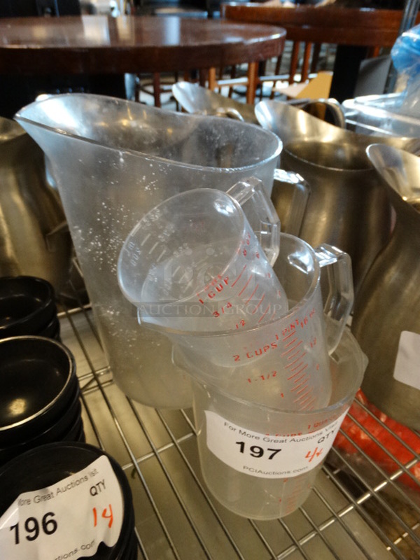 4 Various Poly Clear Pitchers. Includes 9.5x7x10.5. 4 Times Your Bid! - Image 2 of 3