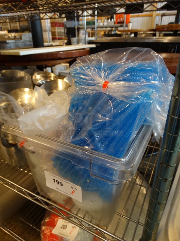 All One Money! Lot of Straws and Lids in Clear Poly Bin! - Image 3 of 4