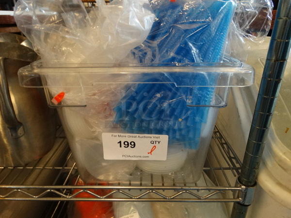 All One Money! Lot of Straws and Lids in Clear Poly Bin! - Image 4 of 4