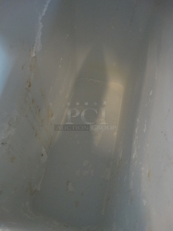 White Poly Ingredient Bin w/ Clear Lid on Commercial Casters. 13x30x29 - Image 4 of 4