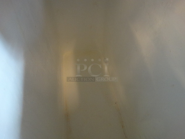 White Poly Ingredient Bin w/ Clear Lid on Commercial Casters. 13x30x29 - Image 3 of 3
