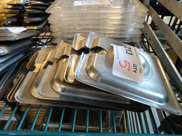 5 Stainless Steel 1/6 Size Drop In Bin Lids. 5 Times Your Bid!